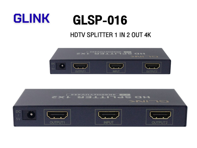 GLINK กล่องแยกจอ HDMI V2.0 Splitter 4K 60Hz. HDCP2.0 2Port