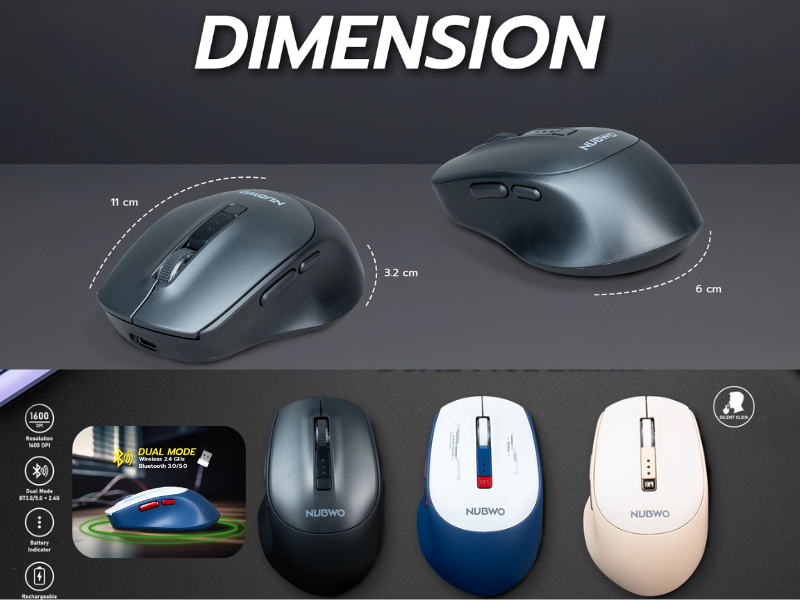 NUBWO NMD06 Dual Mode Wireless Bluetooth Mouse