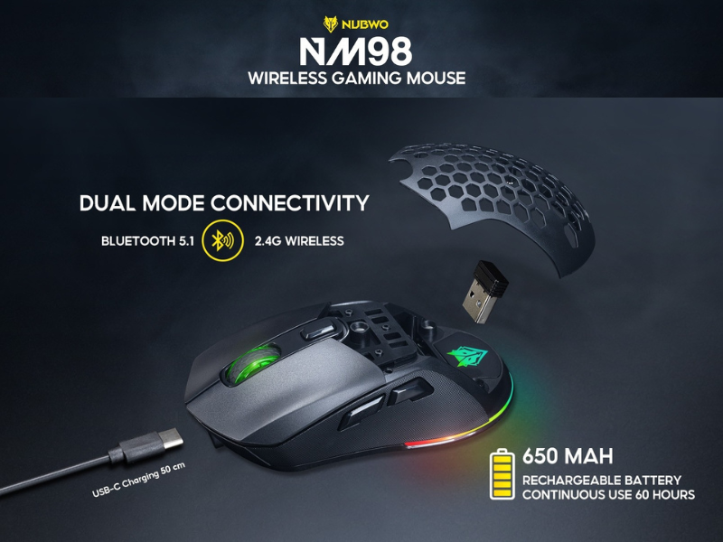 NUBWO NM98 WIRELESS & BLUETOOTH GAMING MOUSE