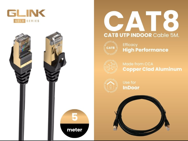 GLINK GLINK08-IN GOLD SERIES CAT8 UTP INDOOR CABLE 2.0M