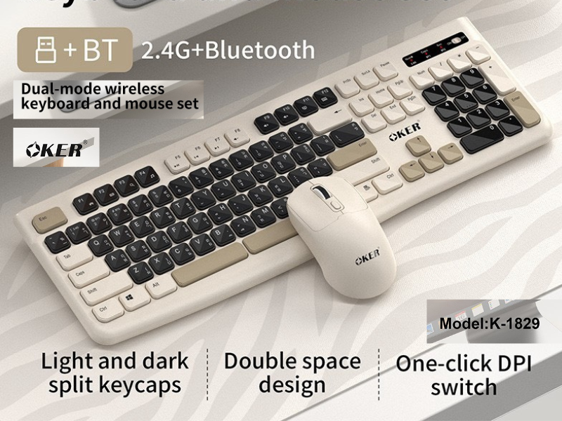OKER Model: K-1829 Keyboard and Mouse Dual-Mode Wierless