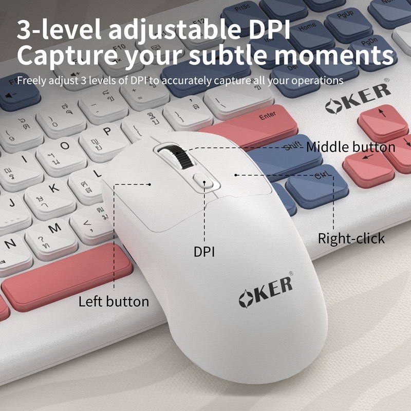 OKER Model: K-1829 Keyboard and Mouse Dual-Mode Wierless