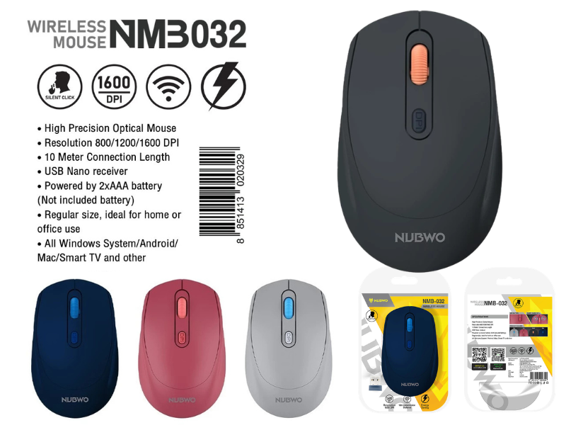 NUBWO เมาส์ไร้สาย รุ่น NMB-032 Wireless Mouse Silent Click