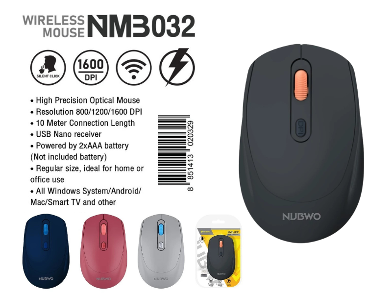 NUBWO เมาส์ไร้สาย รุ่น NMB-032 Wireless Mouse Silent Click