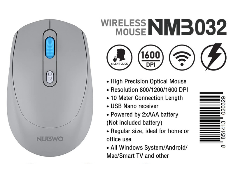 NUBWO เมาส์ไร้สาย รุ่น NMB-032 Wireless Mouse Silent Click