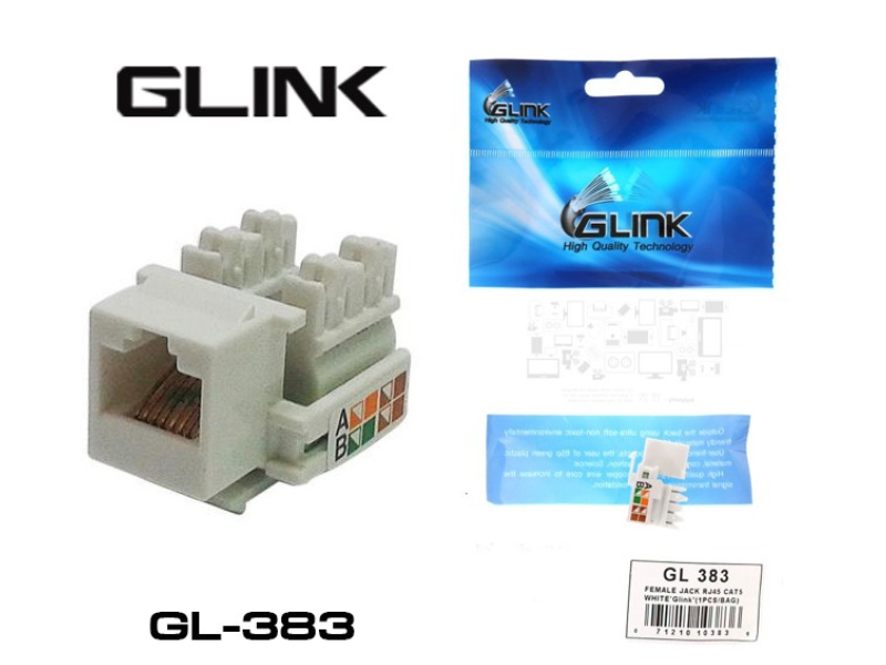 GLINK รุ่นGL-383 หัวแลนตัวเมีย RJ45 CAT5E รองรับ CAT6 และ CAT5E