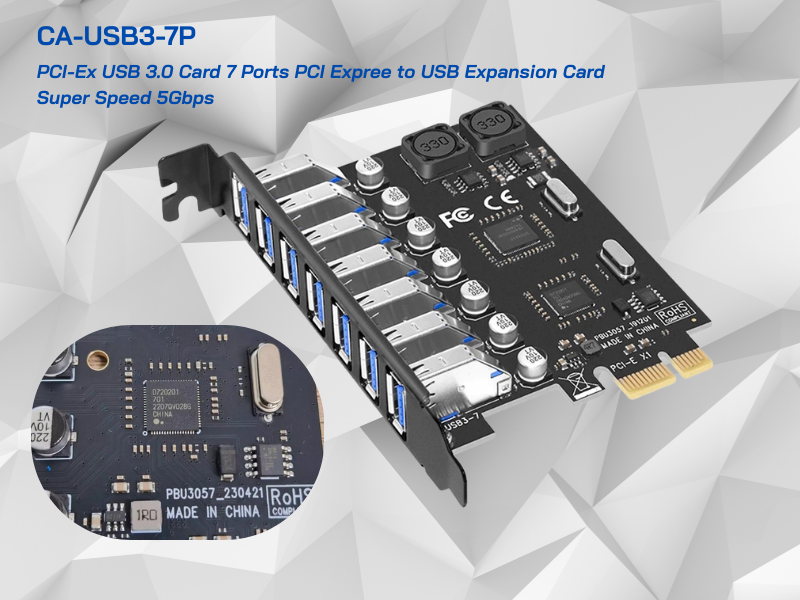 PCI EXPRESS CARD USB 3.0 7 Ports Super Speed 5Gbps
