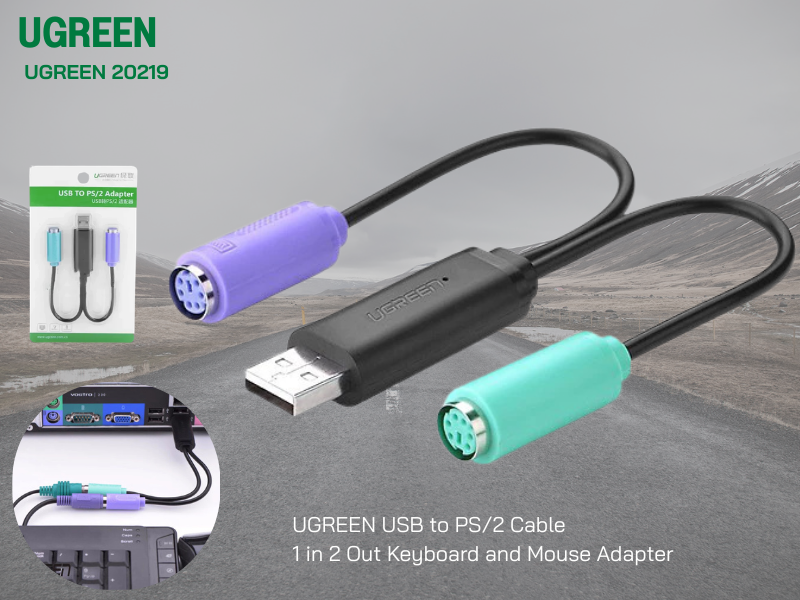 UGREEN Model 20219 USB TO PS/2 Keyboard and Mouse Adapter