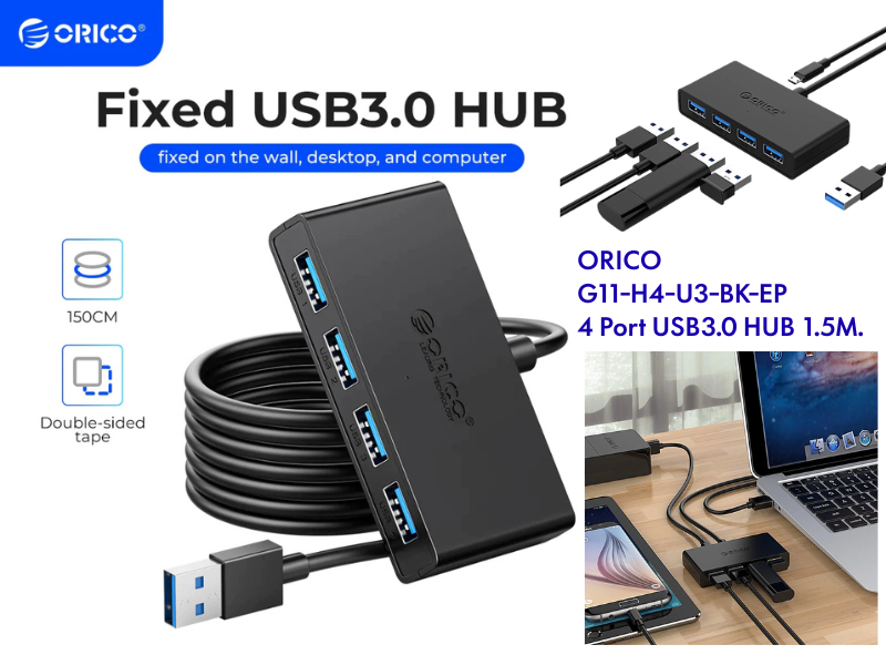 ORICO USB V3.0 HUB 4port+Micro USB 5V สายยาว 1.5เมตร
