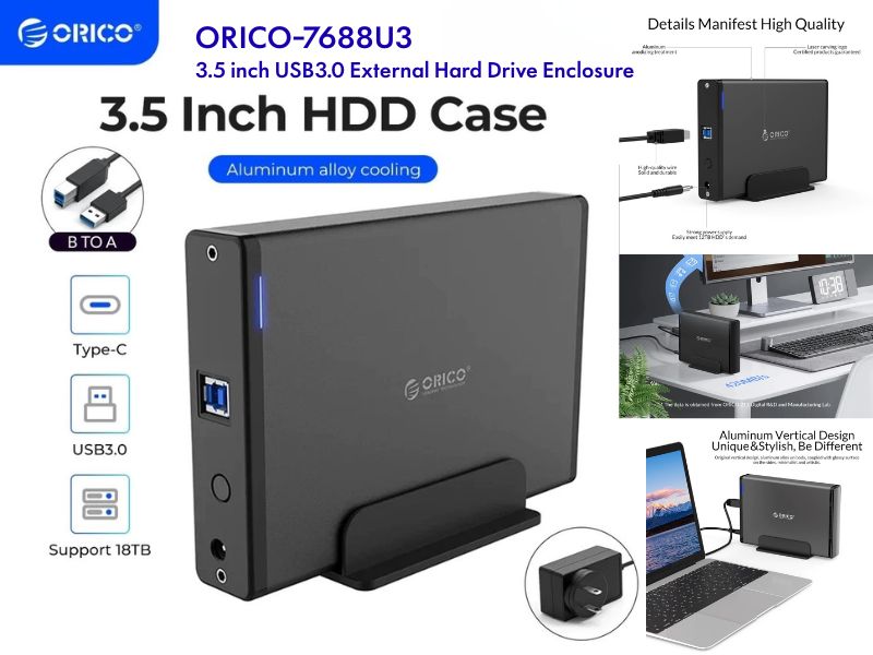 ORICO Model.7688U3 3.5 inch USB3.0 External Hard Drive Enclosure