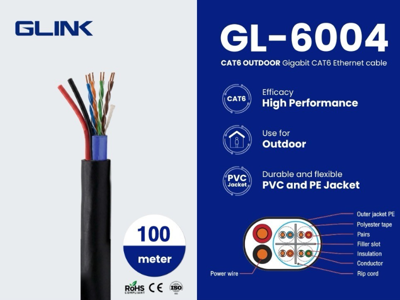 GLINK LAN CAT6  LITE Series สายยาว 100เมตร รุ่น GL-6004