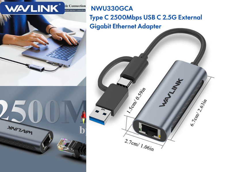 WAVLINK NWU330GAC USB-C/USB3.0 to LAN RJ45 Adapter