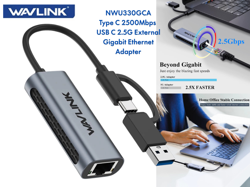 WAVLINK NWU330GAC USB-C/USB3.0 to LAN RJ45 Adapter