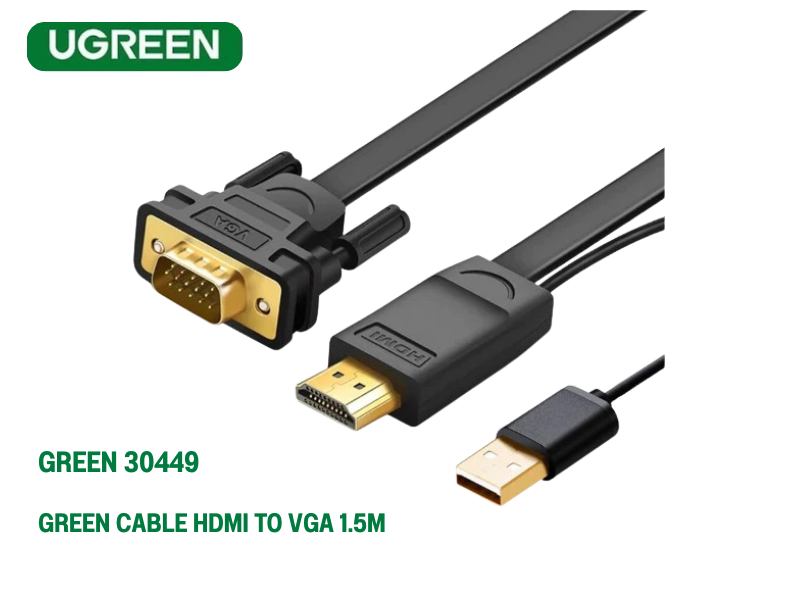 UGREEN CABLE HDMI TO VGA with USB Power สายยาว 1.5เมตร