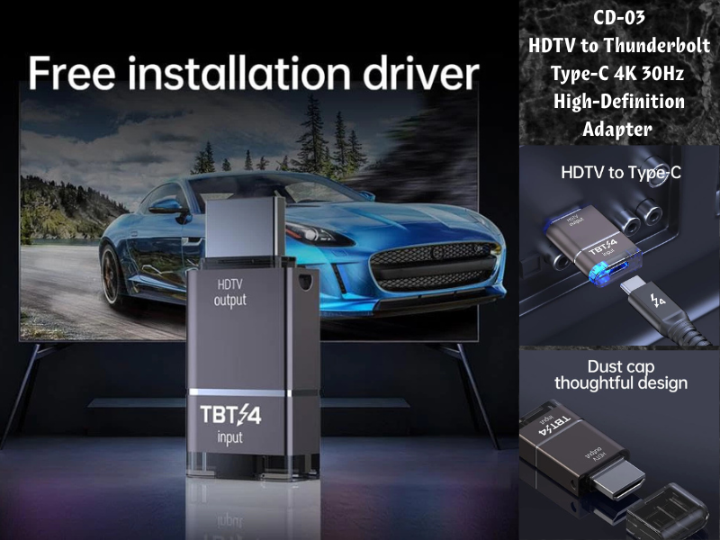 HDTV to Thunderbolt Type-C 4K 30Hz High-Definition Adapter