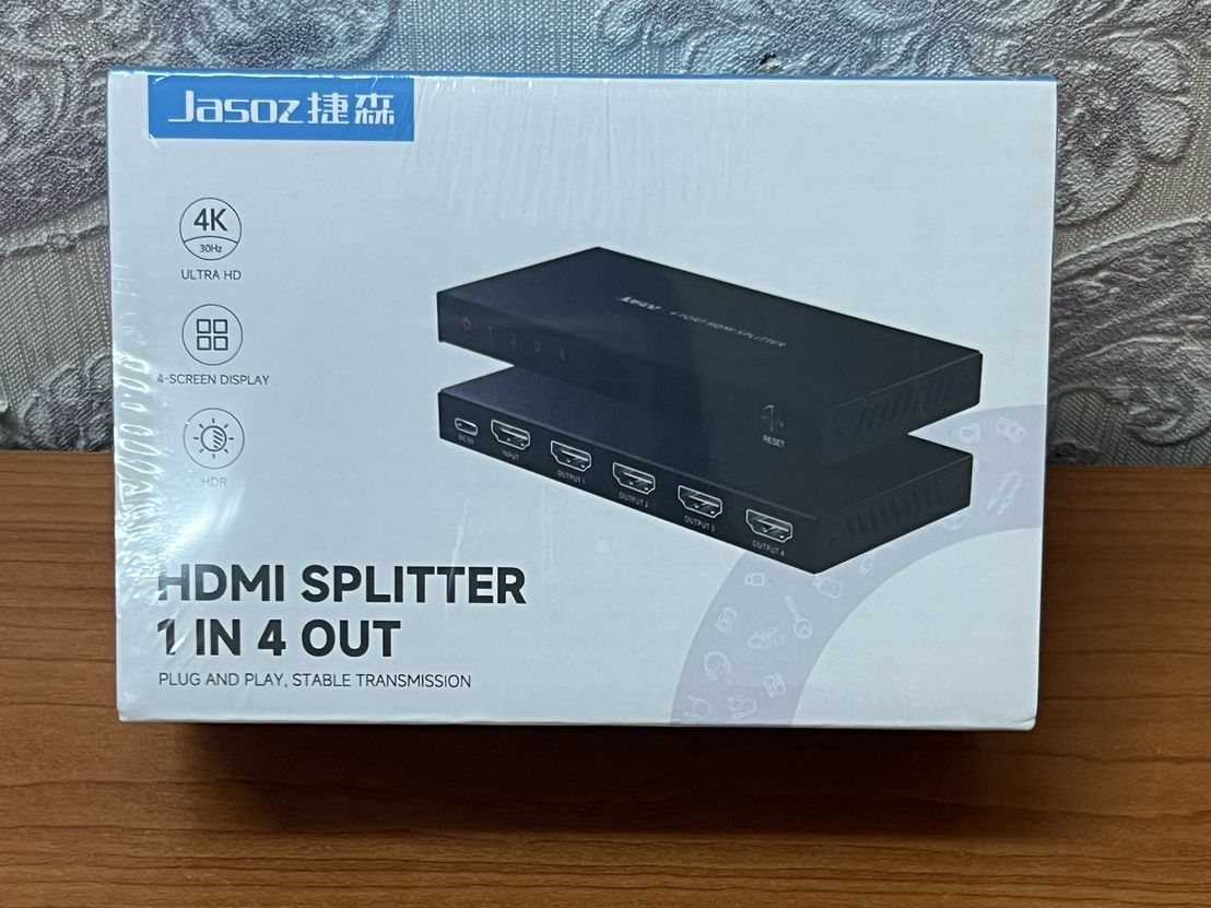 Jasoz HDMI SPLITTER IN-1 OUT-4 อุปกรณ์กระจายสัญญาณ HDMI