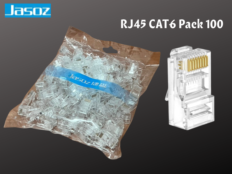 JASOZ RJ45 CAT6 Pack 100 Modular Plug Cat6 หัวแลน ตัวผู้