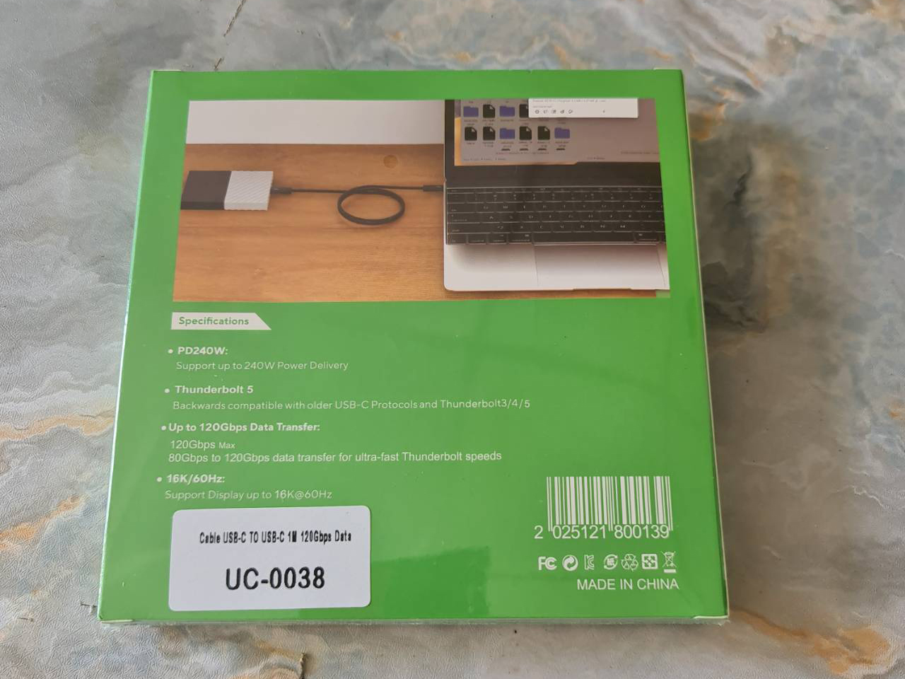 120Gbps Data Transfer for Thunderbolt 5 Cable 1.0M 16K60Hz.