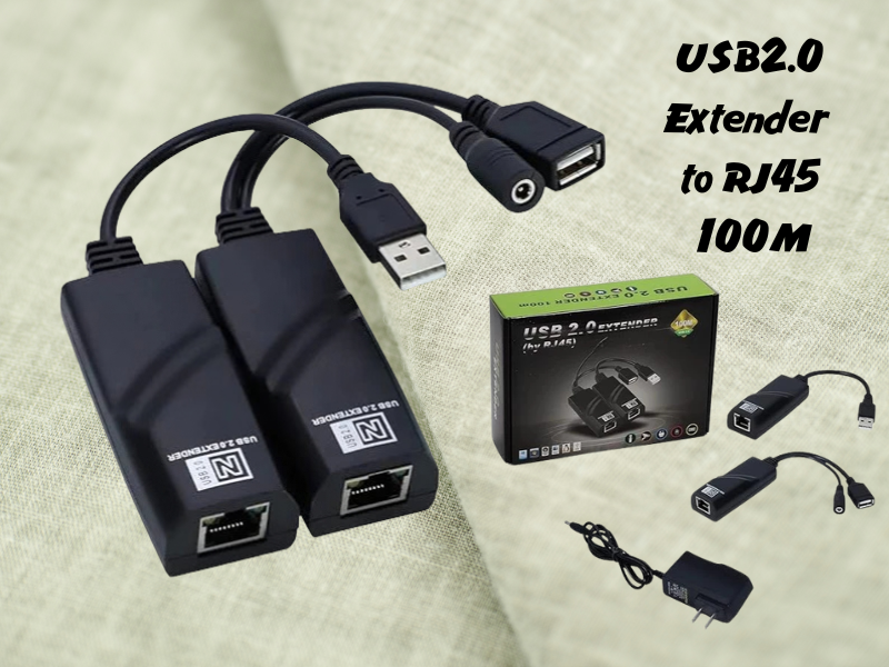 USB 2.0 Extender to RJ45 100M ชุดขยายสัญญาณUSB ผ่านสาย Lan