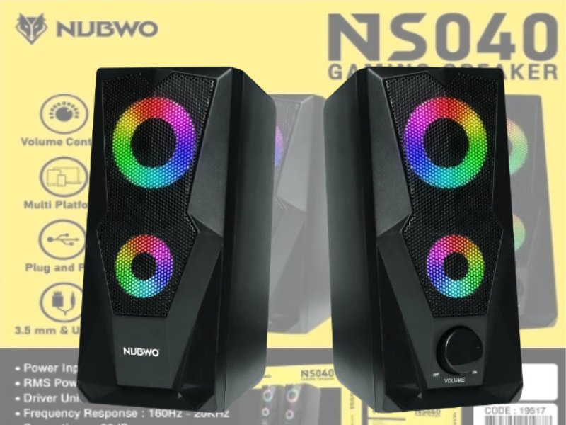NUBWO รุ่น NS040 ลำโพงคอมพิวเตอร์แบบตั้งโต๊ะพร้อมไฟ LED Muti-Color