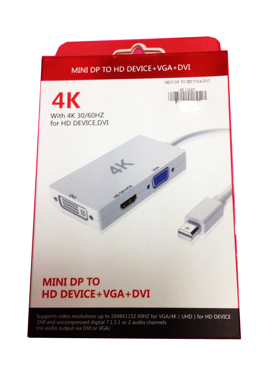 Mini DP to Hdmi+VGA+DVI